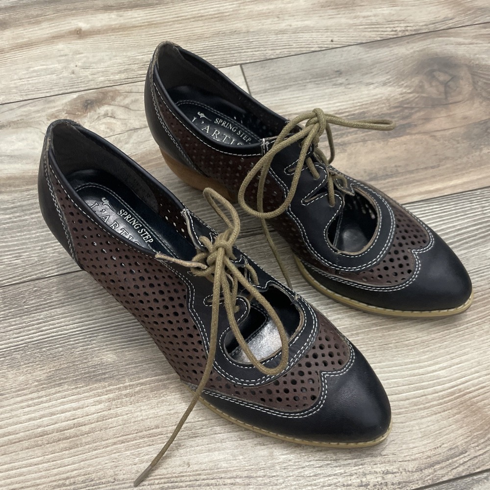 Spring Step L'ARTISTE Women's‎ "Gabriel" Oxford Lace-up Heels Size 38
